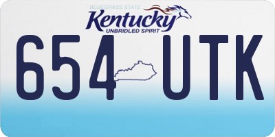 KY license plate 654UTK