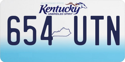 KY license plate 654UTN