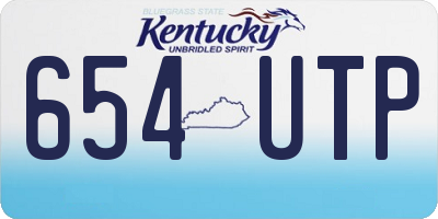KY license plate 654UTP