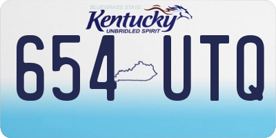 KY license plate 654UTQ