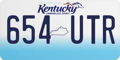 KY license plate 654UTR