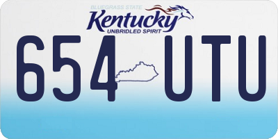 KY license plate 654UTU