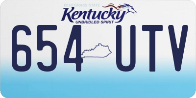 KY license plate 654UTV