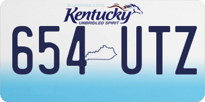 KY license plate 654UTZ
