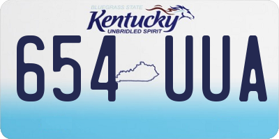 KY license plate 654UUA