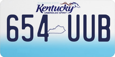 KY license plate 654UUB