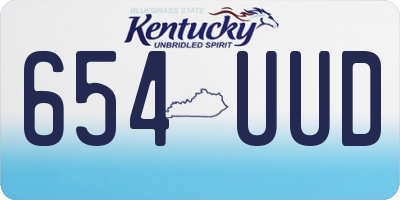 KY license plate 654UUD