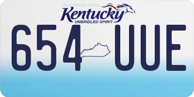 KY license plate 654UUE
