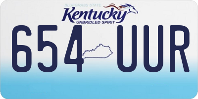 KY license plate 654UUR