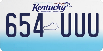KY license plate 654UUU
