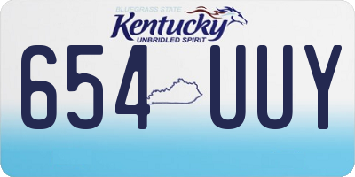 KY license plate 654UUY
