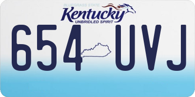 KY license plate 654UVJ