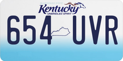 KY license plate 654UVR