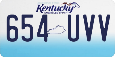 KY license plate 654UVV