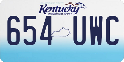 KY license plate 654UWC