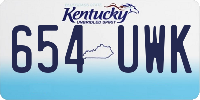 KY license plate 654UWK