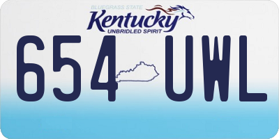 KY license plate 654UWL