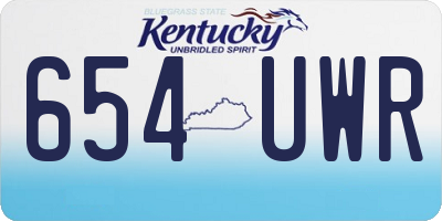 KY license plate 654UWR