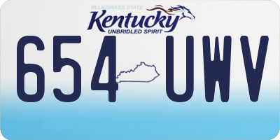 KY license plate 654UWV