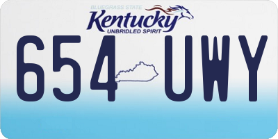 KY license plate 654UWY