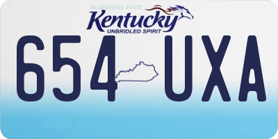 KY license plate 654UXA