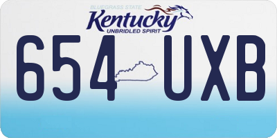 KY license plate 654UXB