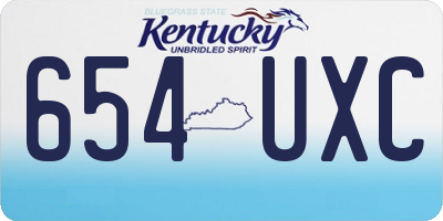 KY license plate 654UXC