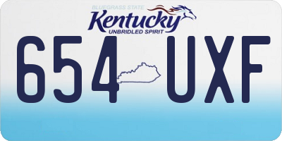 KY license plate 654UXF