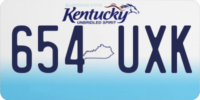 KY license plate 654UXK