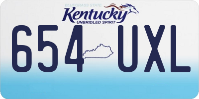 KY license plate 654UXL