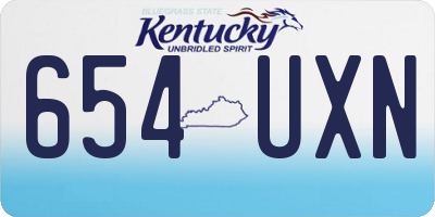 KY license plate 654UXN