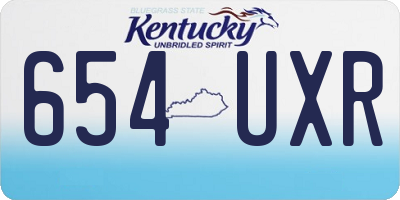 KY license plate 654UXR