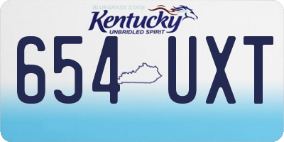 KY license plate 654UXT