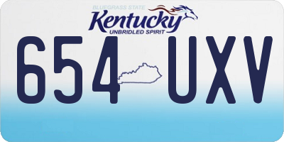 KY license plate 654UXV