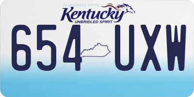 KY license plate 654UXW