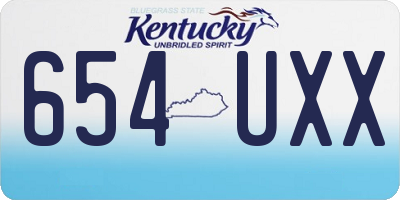 KY license plate 654UXX