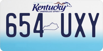 KY license plate 654UXY