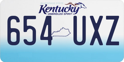 KY license plate 654UXZ