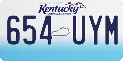 KY license plate 654UYM
