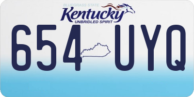 KY license plate 654UYQ