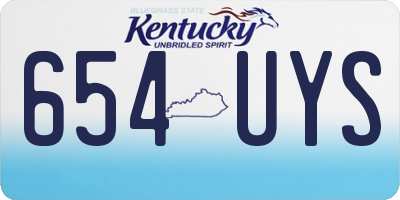 KY license plate 654UYS