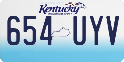 KY license plate 654UYV