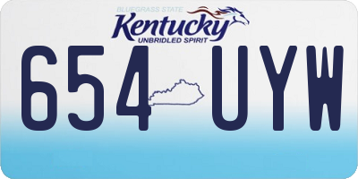 KY license plate 654UYW