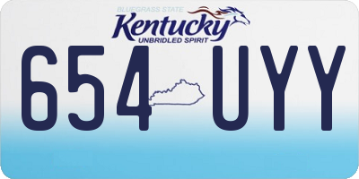 KY license plate 654UYY