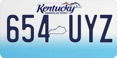KY license plate 654UYZ