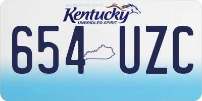 KY license plate 654UZC