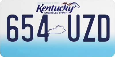 KY license plate 654UZD