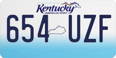 KY license plate 654UZF
