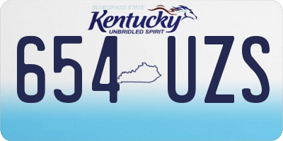 KY license plate 654UZS