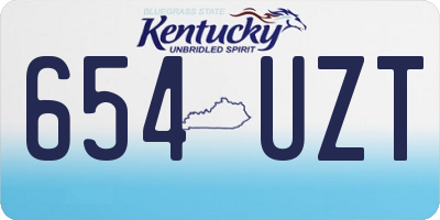 KY license plate 654UZT